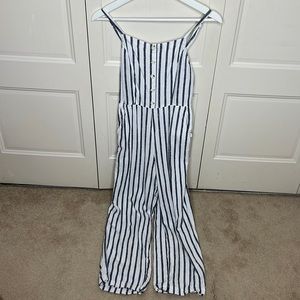 Grey & White button down romper